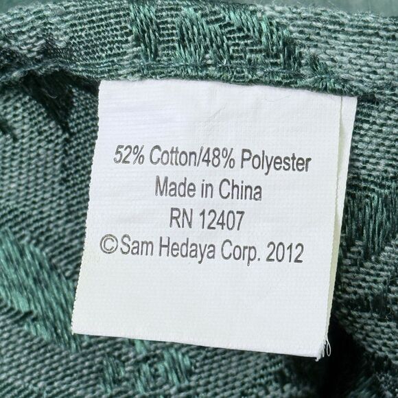 Christmas Tablecloth & 8 Napkin Set Poinsettia Green Jacquard 60x 120" Rectangle - Picture 6 of 6